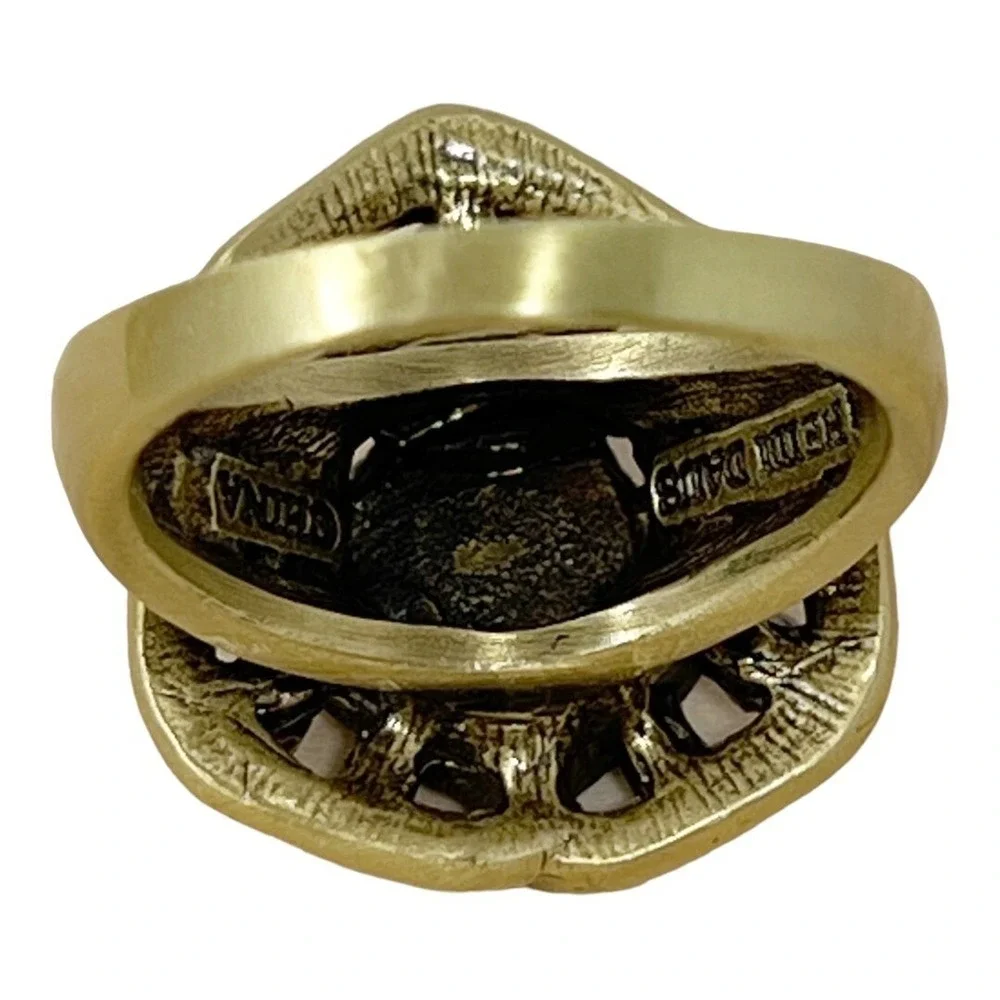 Heidi Daus Pearl Swarovski Crystal Designer Ring